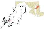 Queen Anne's County Maryland Incorporated and Unincorporated areas Queenstown Highlighted